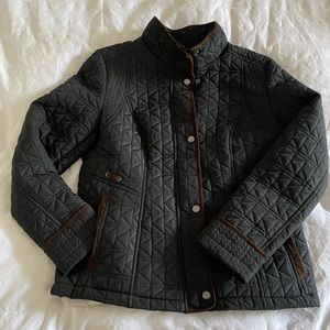 WEATHERPROOF Petite Quilted Coat with Faux Suede Trim - Black - PS